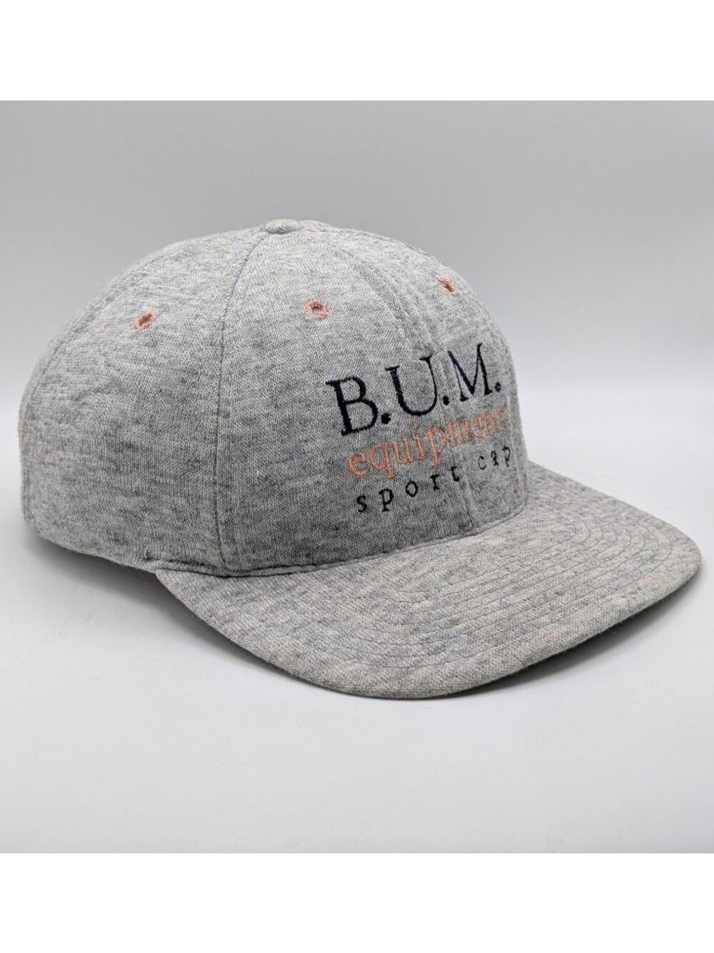 Vintage Bum Equipment Baseball Cap Gray Embroidered Snapback Hat 90s Retro